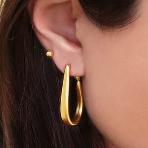 Minimialist clean lines copper hoop earrings; nwot